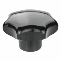 This 7-arm knob features a plastic body with a stainless steel M6 threaded insert and a 12 mm thread length. The 7-point star design provides multiple grip points for manual adjustment and clamping in machinery, jigs, and fixtures