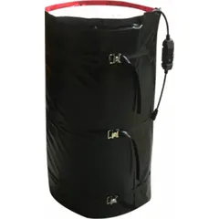 This blanket heater is designed for 30-gallon drums and buckets to maintain or raise temperature, preventing freezing or reducing viscosity. It operates at 144.14 W and 158°F, with an IP66 rating for indoor/outdoor use. Suitable for industrial applications requiring controlled drum heating.