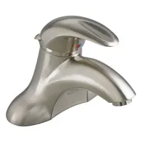 AMERICAN STANDARD Low Arc Bathroom Faucet: Reliant 3, Cast Brass, Brushed Nickel Finish, Centerset (MPN 7385000.295)