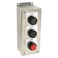 SIEMENS Control Station: (3) Flush Push Buttons, 0 Pilot Lights, 3NO/3NC, Up/Down/Stop (MPN 52C332S)