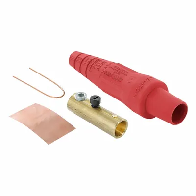 LEVITON Single Pole Inline: Female, Red, 600V AC/600V DC, 300 A, Single Set Screw Termination - Plugs with Set Screw Terminations