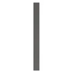 This pilaster is a structural component for commercial bathroom partitions, providing support and privacy between stalls. It features a polymer inner core with a pebble-textured black finish, measuring 82 inches in height, 7 inches in width, and 1 inch in thickness. The pebble finish resists moisture and wear, suitable for high-traffic restroom environments.