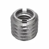 Metric heavy wall self-locking thread insert with M5-0.80 internal thread and M8-1.25 external thread. Compatible tap size M8-1.25, internal thread fit 6H, external thread fit 6G. Used to repair or reinforce stripped threads in metal or plastic, providing vibration-resistant threads for industrial machinery and equipment maintenance. Supplied in a 5-pack