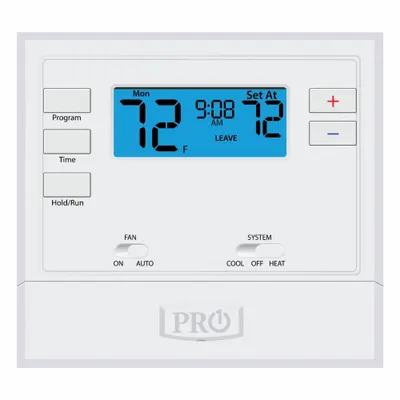 PRO1 IAQ Low Voltage Thermostat: Heat and Cool, Manual, B/G/O/RC/RH/W/Terminal Designations - Standard Thermostats