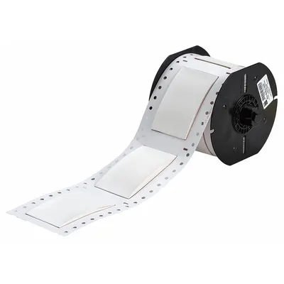 BRADY Sleeve Label: 2 in x 2 in, Polyolefin, White (Matte) - Brady Precut Sleeve Label Rolls