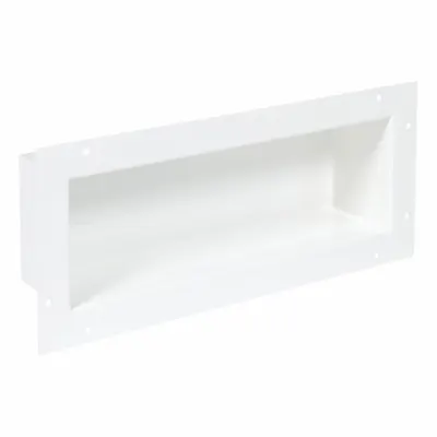 BESTCARE Recessed Shelf: Stainless Steel, Powder-Coated, Recessed Mounting - Institutional Bathroom Shelves