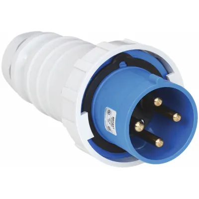 BRYANT Pin and Sleeve Plug: Blue, 250V AC, Three Phase, 100 A, 3 Pole, 4 Wire - Watertight Plugs