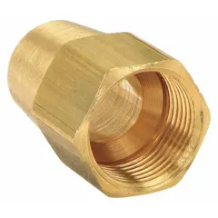 Brass compression fitting for 1/4 in OD tubing, with 3/4 in overall length. Suitable for creating leak-tight connections in pneumatic, hydraulic, and instrumentation lines. Sold in a 10-pack.