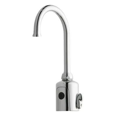 CHICAGO FAUCETS Bathroom Sensor Faucet: HyTronic Gooseneck, Cast Brass - Single-Post Sensor Bathroom Faucets