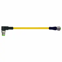 Cordset: M12 Male Right Angle X M12 Female Right Angle, 4 Pins, Yellow, TPE, 1 m Cable Lg (MPN 7700-40261-1500100)