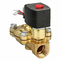 This 2-way, 2-position normally closed solenoid valve is designed for high-flow applications. It features a 3/4 in pipe size and operates on 120V AC (110V AC). The explosion-proof coil enclosure allows use in hazardous environments where flammable gases or vapors may be present.