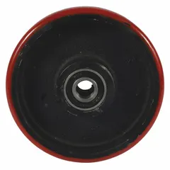 Replacement wheel for lift tables and pallet positioners, designed for smooth movement and load positioning in material handling operations. Compatible with Part Number 4ZD01J.