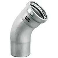 VIEGA MEGAPRESS Crimp Elbow Fitting: 2 1/2 in Pipe x 2 1/2 in Pipe Size, Press-fit x FTG, FKM (MPN 95545)