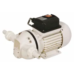 This electric drum pump is designed for transferring diesel exhaust fluid (DEF) from drums or containers. It features a 1/10 hp motor, 115 V AC operation, polypropylene construction, and a maximum flow rate of 8 gpm. This pump-only kit does not include a meter.