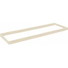 Single straight open deck shelf kit for boltless shelving systems. Includes two front-to-back beams. Frame is steel with a tan powder-coated finish. Load capacity is 750 lb. Suitable for organizing parts, tools, or inventory in warehouses and workshops.