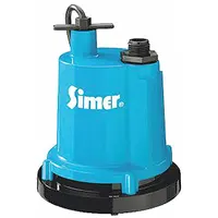 SIMER Plug-In Utility Pump: 1/4 hp, 0 in Max. Dia. Solids, Continuous Duty, 115V AC, 25 ft Max. Head (MPN 2310-04)