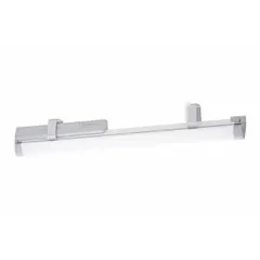 Linear LED bay light for mounting heights of 8 to 15 feet. Provides 5200 lumens at 3500K color temperature, consuming 37 watts. Operates on 120 to 277V AC. Suitable for replacing (2) lamp LFL fixtures in industrial and commercial spaces.