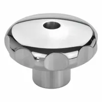 JW WINCO Stainless Steel Hand Knobs; Stainless Steel Star Knobs: Fluted, Stainless Steel, M12 Thread (MPN 5335-60-M12-D-PL)
