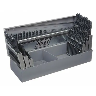 CHICAGO-LATROBE Jobber Length Drill Bit Set: 118 Pc, 1 mm to 13 mm by 0.1 mm - General Purpose High-Speed Steel Jobber-Length Drill Bit Sets