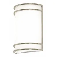 Ventura LED Sconce: Brushed Nickel, 900 lm, 3000K, 80 CRI, 9 W Fixture Watt, 120V AC, 3 1/2 in Lg (MPN VNTS071009L30ENBN)