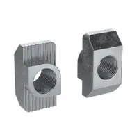 Hammer Nut: #10-32 Size, For 8 mm Slot Wd, 15 Series/40 Series, Single Center, Zinc-Plated, 4 PK (MPN 096H0810-3215)