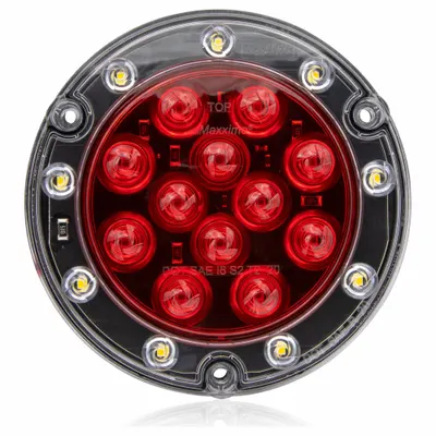 MAXXIMA Stop/Turn/Tail Light: LED, Stop, Turn, and Tail Combo Light, Red, Round - Stop, Turn & Tail Combination Lights