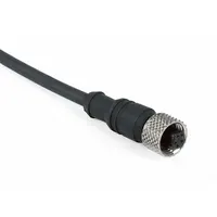 Cordset: 1/2"-20 Female Straight x Bare Wire, 5 Pins, Black, PUR, 4 m Cable Lg (MPN E18026)