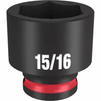 MILWAUKEE Standard Impact Socket: 3/8 in Drive Size, SAE, 15/16 in Socket Size, 6-Point, Std (MPN 49-66-6113)