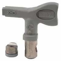 The GRACO XHD317 is a replacement airless spray gun tip with a 0.017 in orifice size. It is compatible with the XTR series and model XHD001. This tip is used for applying paints and coatings in industrial painting applications