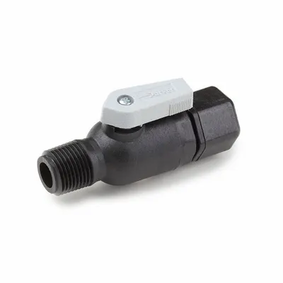 Parker Manual Two-Way Ball Valve: 1/4 in, Polypropylene, Straight, Sweat x MNPT - NSF 51 Compliant Polypropylene Ball Valves