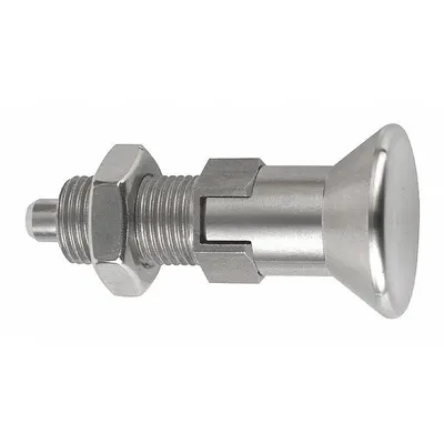 KIPP Indexing Plunger: Locking, SS, 3/8"-24 Thread - Locking Pull-Knob Indexing Plungers with Jam Nut