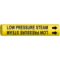 Pipe Marker: Low Pressure Steam, Yellow, Black, Fits 4 to 6 in Pipe O.D., 1 Pipe Markers (MPN 4092-D)