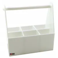 Bottle Carrier: 14 1/2 in Overall Lg, 8 in Overall Wd, 15 1/4 in Overall Ht, HDPP, White (MPN 165034)