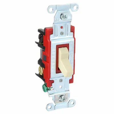 BRYANT Wall Switch: Toggle Switch, 4-Way, Maintained, Ivory, 120/277V AC - Toggle Wall Switches