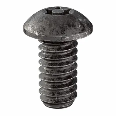 TAMPER-PRUF SCREW Tamper Resistant Screw: 1/4"-20 Thread Size, 1/2 in Lg, Steel, Black Oxide - Button Head Tamper-Resistant Machine Screws