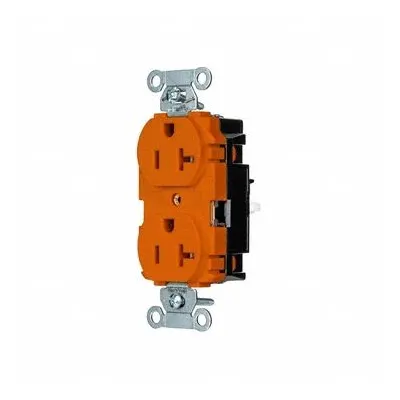 HUBBELL Receptacle: Duplex, 5-20, Orange, 125V AC, 20 A, 2 Pole / 3 Wire (MPN BR20STO) - General Purpose Receptacles