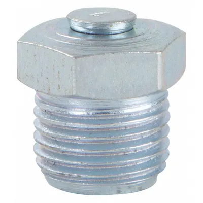 WESTWARD Grease Fitting: 1/8"-27, PTF, Basic Grease Fitting Design, Steel, 1/2 in Overall Ht - Pressure-Relief Breather Vents