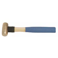 Bronze Mallet: Wood Handle, Textured Grip, 1 lb Head Wt, 1 in Dia, 2 1/2 in Head Lg (MPN AM1BZWG)