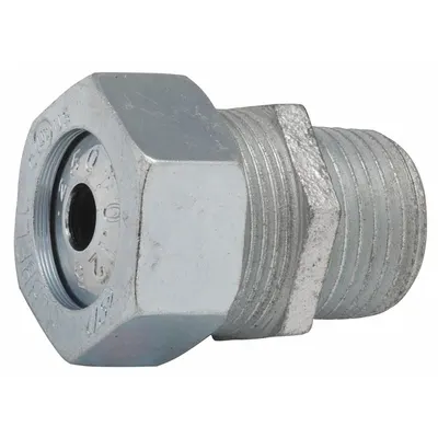 RACO Enhanced Rating Cord Connector: Steel, 1 in MNPT, 0.70 in to 0.85 in - Straight Hazardous Location Metallic Cable Grips
