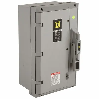 SQUARE D Safety Switch: Non-Fusible, 60 A, Three Phase, 600V AC, Non-Metallic - Non-Fusible Safety Switches
