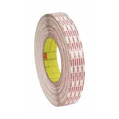 This repositionable double-sided film tape features a rubber adhesive on a polypropylene film backing for indoor use. With a thickness of 6.5 mil and a 60-yard roll length, it provides temporary bonding and repositioning for mounting displays, attaching lightweight components, or holding materials during assembly.