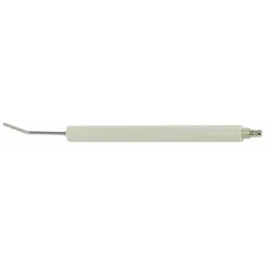 This oil burner ignitor generates a high-voltage spark to ignite fuel oil in oil-fired heating systems. It is used as a replacement component in residential and commercial boilers and furnaces.