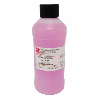OHAUS pH Buffer: 250 mL Volume, Liquid, 1% Concentration, Plastic, Bottle - pH Buffers