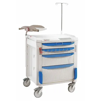METRO Medical Procedure Cart: Polyethylene, (2) Swivel/(2) Swivel with Brake - Medical Procedure Carts