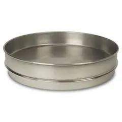 The ADVANTECH Test Sieve Pan (PS12HX) is a stainless steel pan with a 12-inch overall diameter, designed to fit standard 12-inch sieve frames. It is used in particle size analysis and material testing to collect fines passing through a sieve stack. The stainless steel construction provides corrosion resistance for laboratory environments.