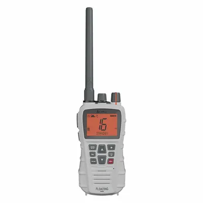 COBRA Marine Radio: VHF, Analog, 6 W, 12 Channels, IPX7, White, BlueBound 350 - Handheld Marine Radios