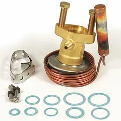 This ALCO power assembly is a replacement component for HVACR systems, used to control refrigerant flow in expansion valves. It is suitable for commercial refrigeration and air conditioning units, including walk-in coolers, freezers, and packaged systems.