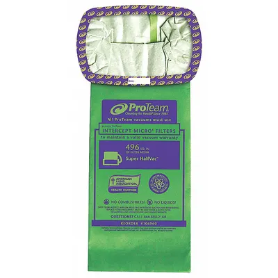 PROTEAM 106960 2-Ply Paper Vacuum Bag for ProTeam Backpack Vacuums - Backpack Vacuum Bags