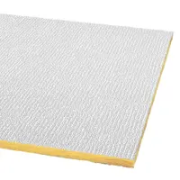 Fiberglass ceiling tile from the Shasta series, sized 24 in x 48 in with a square lay-in edge for a 15/16 in grid. White finish with mildew resistance and high recycled content (50% or more). Suitable for general-purpose use in lavatories and restrooms
