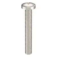 Machine Screw: 1/4"-20 Thread Size, 1 3/4 in Lg, 316, Stainless Steel, Plain, Pan, Phillips, 10 PK (MPN ZSCRW-407)